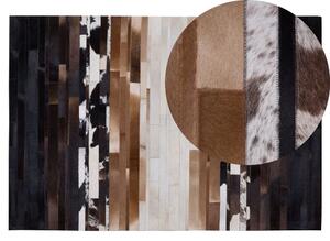 Fekete és barna bőrszőnyeg 140 x 200 cm DALYAN