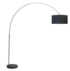Acél ívlámpa szövetbúrával fekete 50 cm - XXL