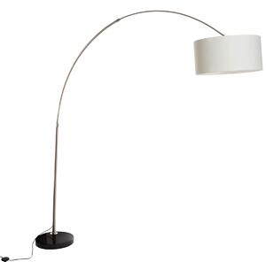 Acél ívlámpa fehér textilbúrával 50 cm - XXL
