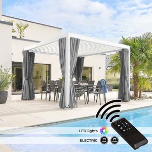 Deokork Kerti alumínium pavilon elektromos MEGAN 3,6x3,6 m (fehér)
