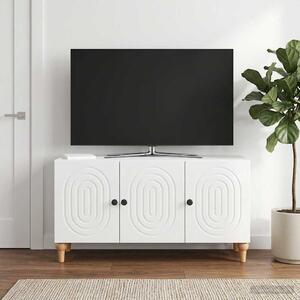 TV szekrény 99 x 34,5 x 50 cm Magasfényű Fehér Szerelt Fa