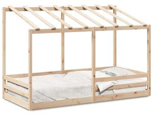 VidaXL tömör fenyőfa gyerekágy tetővel 90 x 200 cm