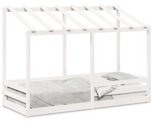 VidaXL fehér tömör fenyőfa gyerekágy tetővel 75 x 190 cm