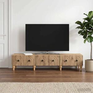 TV szekrény 147 x 34,5 x 30 cm Kézműves Tölgy Szerelt Fa