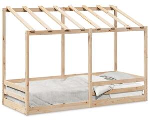VidaXL tömör fenyőfa gyerekágy tetővel 90 x 190 cm