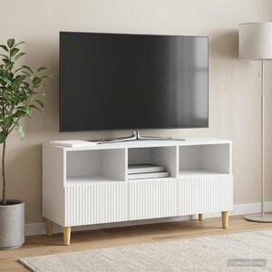 TV szekrény 102 x 34,5 x 50 cm Magasfényű Fehér Szerelt Fa