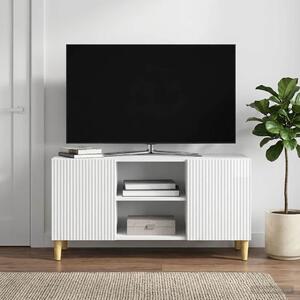 TV szekrény 102 x 34,5 x 50 cm Magasfényű Fehér Szerelt Fa
