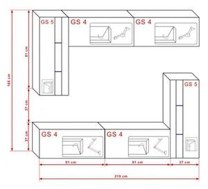 PRINCE SYMETRIC CONCEPT 30 NAPPALI BÚTOR SZETT MAGASFÉNYŰ FEHÉR (219CM)