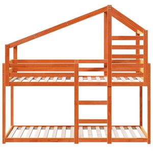VidaXL Emeletes Ágy Tetővel - Fenyőfa - 80x200 cm