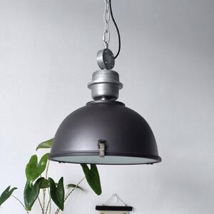 Steinhauer Bikkel függesztéklámpa, Ø 42 cm, fekete, fém, üveg, E27, dimmelhető, Fekete, Konyha, fém, Indusztriális dizájn
