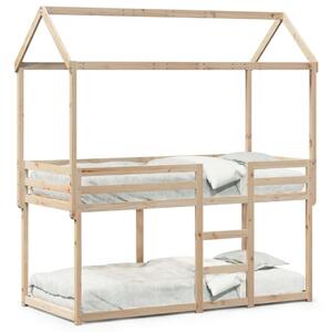 VidaXL tömör fenyőfa emeletes ágy matrac nélkül 90 x 200 cm