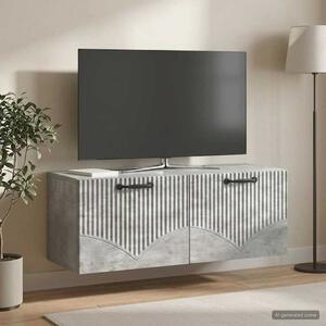 Fali TV szekrény Betonszürke 78,5 x 31 x 30 cm Szerelt Fa