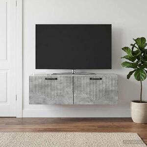 Fali TV szekrény Betonszürke 98 x 31 x 30 cm Szerelt Fa