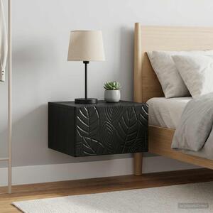 Fali éjjeli szekrény 2 db Fekete 49 x 34,5 x 20 cm Szerelt Fa