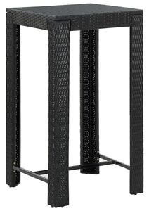 Fekete polyrattan kerti bárasztal 60,5 x 60,5 x 110,5 cm