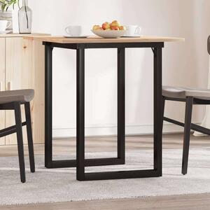 VidaXL tömör fenyőfa és acél étkezőasztal O-vázzal 60x60x75 cm