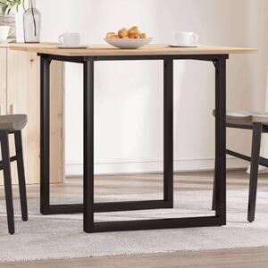 VidaXL tömör fenyőfa és öntöttvas étkezőasztal O-vázzal 80x80x75 cm