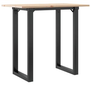 VidaXL tömör fenyőfa és öntöttvas étkezőasztal O-vázzal 80x50x75 cm
