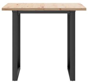 VidaXL tömör fenyőfa és öntöttvas étkezőasztal O-vázzal 80x80x75,5 cm