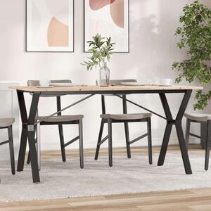 VidaXL tömör fenyőfa és öntöttvas étkezőasztal Y-vázzal 160x80x75 cm