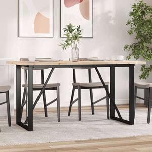 VidaXL tömör fenyőfa és öntöttvas étkezőasztal O-vázzal 140x80x75,5 cm