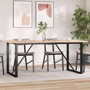 VidaXL tömör fenyőfa és öntöttvas étkezőasztal O-vázzal 180x90x75,5 cm