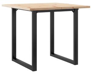 VidaXL tömör fenyőfa és öntöttvas étkezőasztal O-vázzal 90x90x75,5 cm