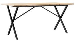 Fenyőfa Étkezőasztal - X-váz - 160x80 cm