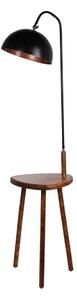 Fekete-barna állólámpa polccal fém búrával (magasság 160 cm) Table – Opviq lights
