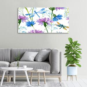 Fali vászonkép Virág és szitakötők