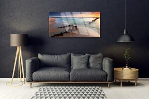Fali üvegkép Ocean Beach Landscape 100x50 cm