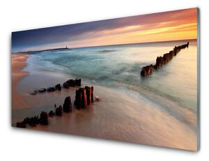 Fali üvegkép Ocean Beach Landscape 100x50 cm