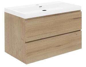 Fürdőszobaszekrény mosdóval SAT B-Way 99x50x45 cm tölgyfa mat BWAY2100OAKU4
