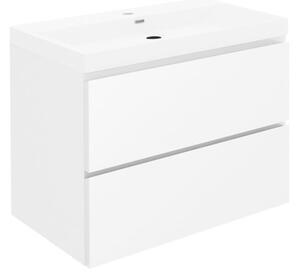 Fürdőszobaszekrény mosdóval SAT B-Way 59x50x45 cm fehér fényes BWAY260WU4