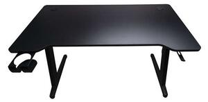 Ventaris GD300 Gamer asztal, 74 x 60 x 120cm, LED világítás, Fekete