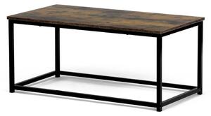 Doházyzóasztal 90x48x41 cm, MDF, vintage fa dekor, fekete fém