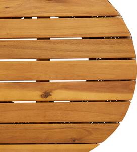 VidaXL bézs polyrattan és tömör fa kerti dob alakú kisasztal