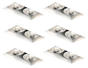 6 db-os süllyesztett spotlámpa szett fehér GU10 70 mm 2 fényű, szegély nélküli - Oneon