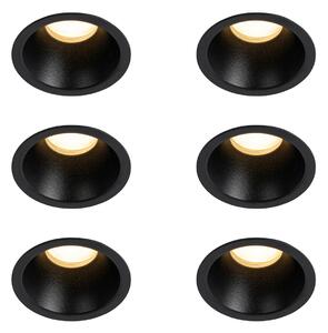 6 db fekete GU10 beépíthető spotlámpa szett 35 mm IP44 - Dept