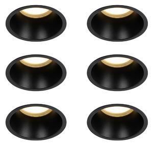 6 db fekete GU10 beépíthető spotlámpa szett 70 mm IP44 - Dept