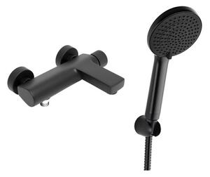 Kád csaptelep SAT Evolution fürdőkádas készlettel 150 mm fekete matt SATBSEVO222CSET1