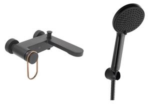 Kád csaptelep SAT Fusion fürdőkádas készlettel 150 mm fekete/bronz SATBSFU222CPCBRSET