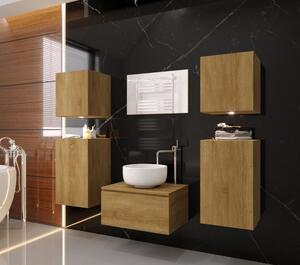 Venezia Alius A19 fürdőszobabútor szett + mosdókagyló + szifon (arany tölgy)
