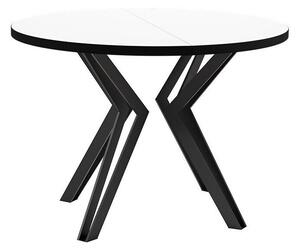 Asztal Oswego 111, Fehér, Fekete, 76cm, Hosszabbíthatóság, Laminált forgácslap, Fém