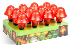 LED-es szolár gombalámpa - piros - 11 cm
