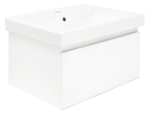 Fürdőszobaszekrény mosdókagylóval SAT Evolution 58x30x44,8 cm fehér matt SATEVO60WMU1
