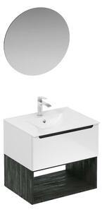 Fürdőszobagarnitúra mosdóval mosdócsappal, kifolyóval és szifonnal Naturel Stilla fehér fényű KSETSTILLA008
