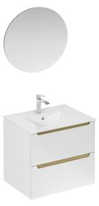 Fürdőszobagarnitúra mosdóval mosdócsappal, kifolyóval és szifonnal Naturel Stilla fehér fényű KSETSTILLA025