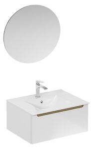 Fürdőszobagarnitúra mosdóval mosogatócsappal, kifolyóval és szifonnal Naturel Stilla fehér fényű KSETSTILLA026