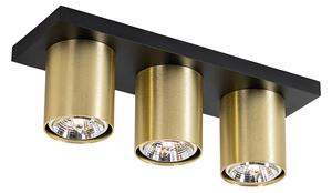 Modern mennyezeti spot fekete arany 3 lámpával - Tubo